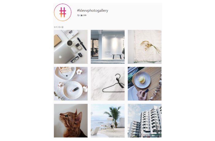 Opening KLEVV gallery page with Instagram photographers