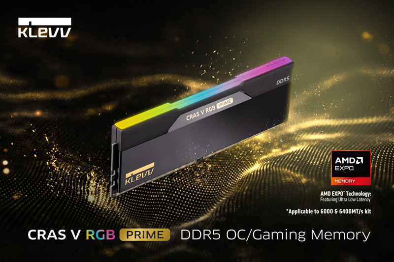 KLEVV, 신제품 CRAS V RGB PRIME DDR5  게이밍/OC 메모리 공개