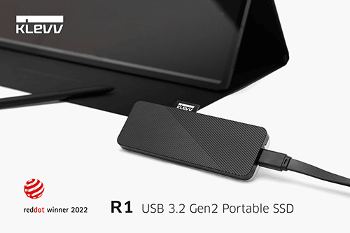 KLEVV R1 Portable SSD is recognized by the Reddot Design Award