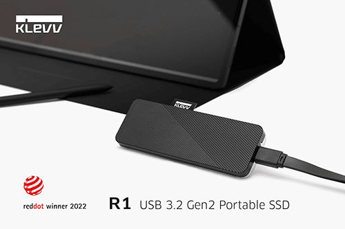 KLEVV R1 ポータブルSSD、レッドドット・デザインアワード受賞