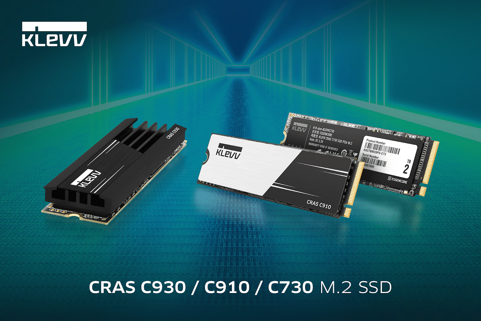 KLEVV introduced 2 new NVMe Gen4 M.2 SSDs with CRAS C930/C910, and reinforced NVMe Gen3 M.2 SSD with CRAS C730
